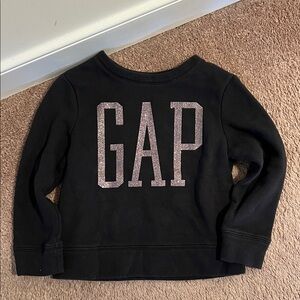 GAP Kids Black Hoodie with Silver Glitter Logo